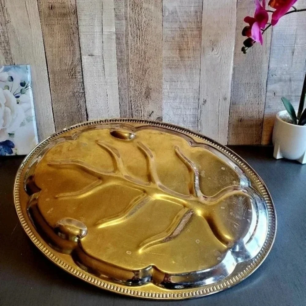 Vintage Oval Serving Tray Platter sz 18
